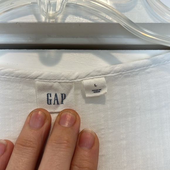 GAP White Tie Front Peplum Blouse size large. - Picture 4 of 9